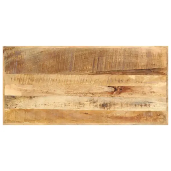 Tööstuslik baarilaud töötlemata mangopuidust ja musta metallraamiga, 120 x 58 x 107 cm – 4