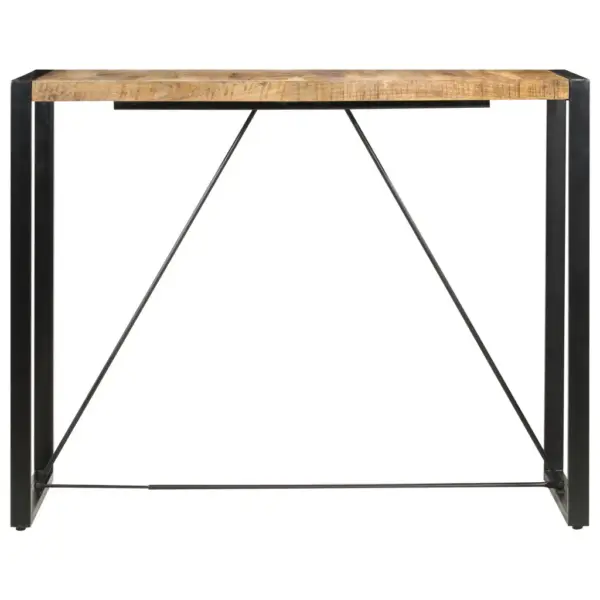 Mangopuidust lauaplaadiga baarilaud terasraamiga, 140 x 70 x 110 cm – 2