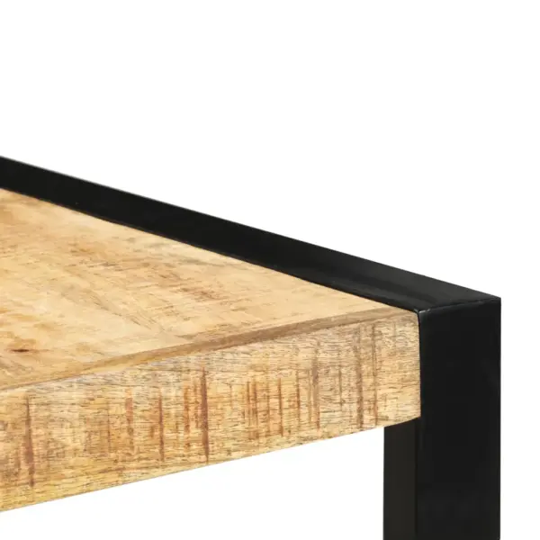 Mangopuidust lauaplaadiga baarilaud terasraamiga, 140 x 70 x 110 cm – 3