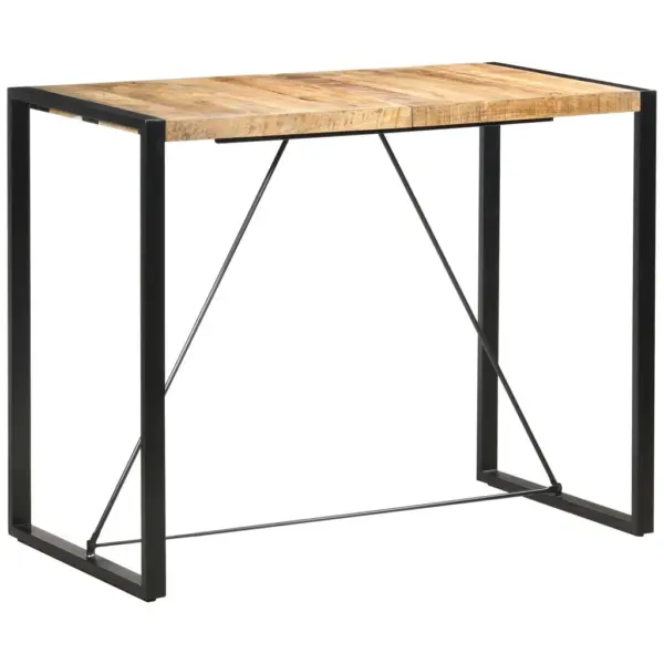 Mangopuidust lauaplaadiga baarilaud terasraamiga, 140 x 70 x 110 cm – 6