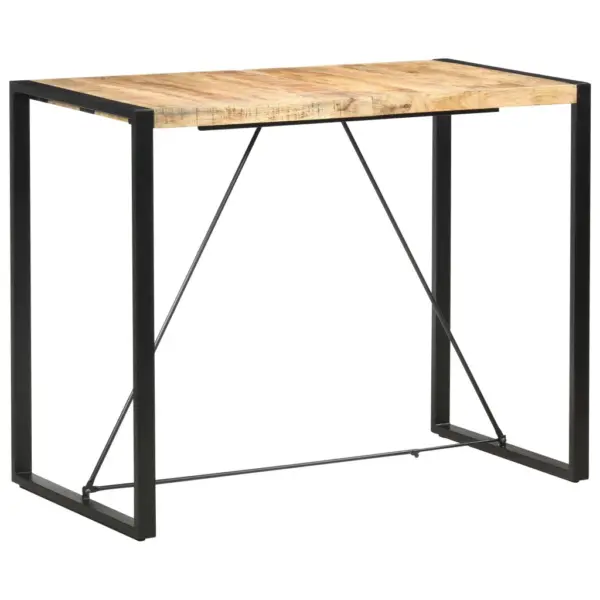 Mangopuidust lauaplaadiga baarilaud terasraamiga, 140 x 70 x 110 cm – 7