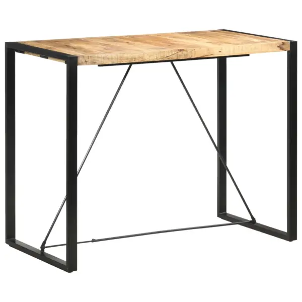 Mangopuidust lauaplaadiga baarilaud terasraamiga, 140 x 70 x 110 cm – 8
