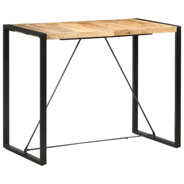 Mangopuidust lauaplaadiga baarilaud terasraamiga, 140 x 70 x 110 cm – 9