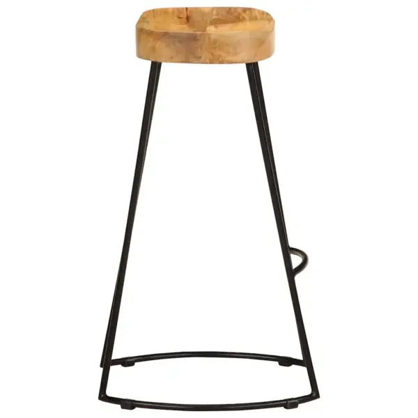 Mangopuidust baaripukid metallraamiga, 2 tk, pruun ja must, 41 x 44 x 76 cm – 4