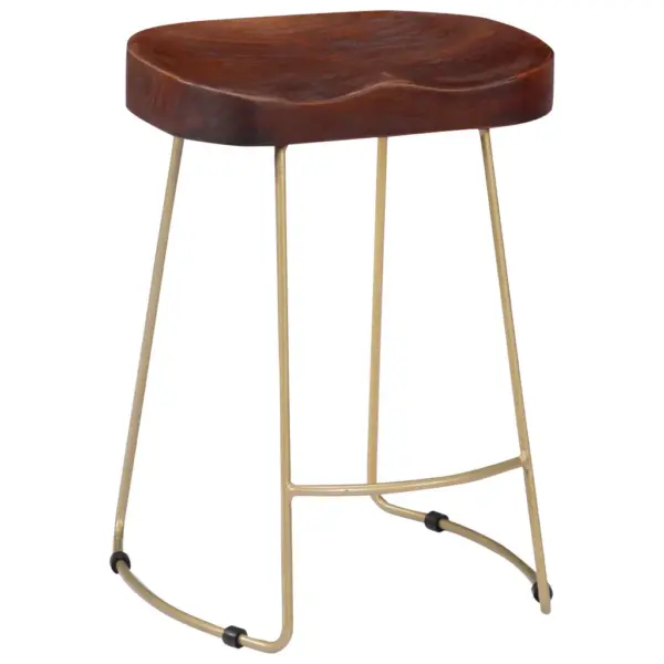 Mangopuidust baaripukid 2 tk, pähkelpruun, messingitoonis metallraam, 46 x 38 x 52 cm – 11