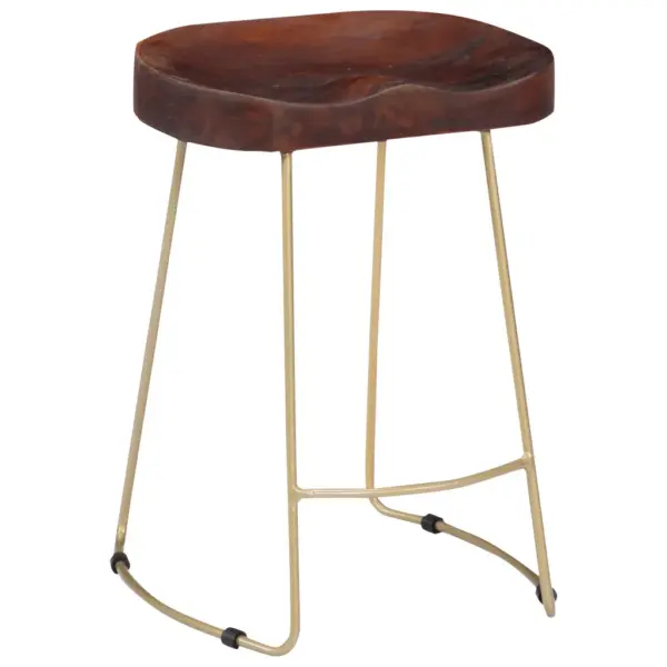 Mangopuidust baaripukid 2 tk, pähkelpruun, messingitoonis metallraam, 46 x 38 x 52 cm – 12