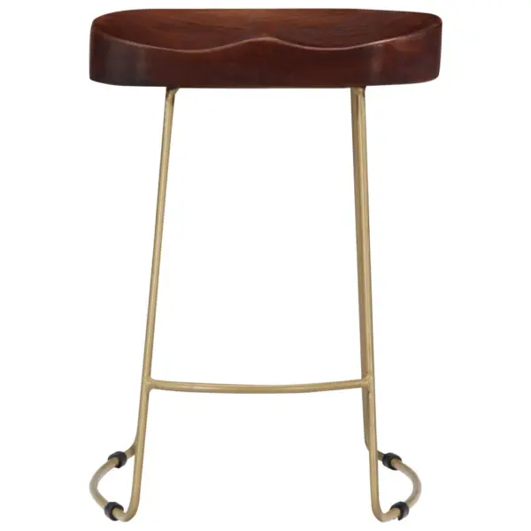 Mangopuidust baaripukid 2 tk, pähkelpruun, messingitoonis metallraam, 46 x 38 x 52 cm – 3