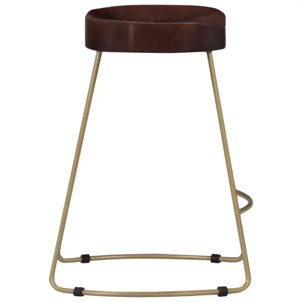 Mangopuidust baaripukid 2 tk, pähkelpruun, messingitoonis metallraam, 46 x 38 x 52 cm – 5