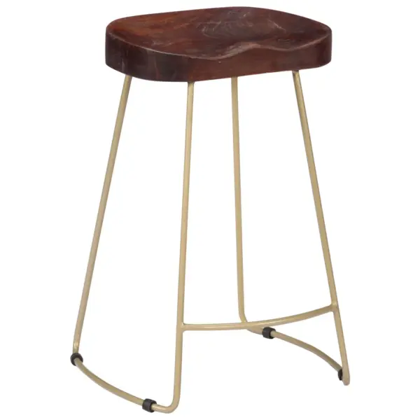 Mangopuidust baaripukid 2 tk, pähkelpruun, messingitoonis metallraam, 46 x 38 x 52 cm – 9