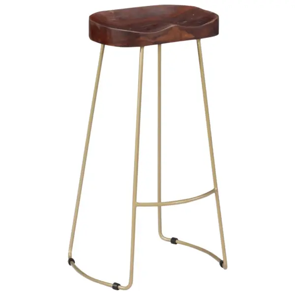 Mangopuidust baaripukid, 2 tk, pähkelpruun, messingitoonis metallraam, 45 x 40 x 78 cm – 12