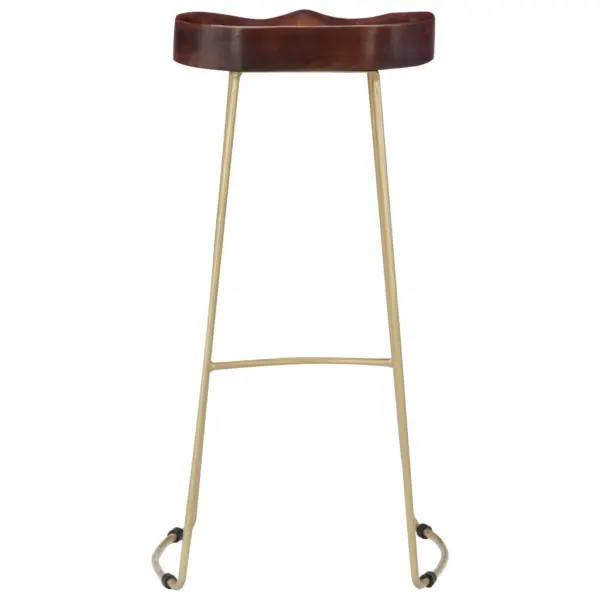 Mangopuidust baaripukid, 2 tk, pähkelpruun, messingitoonis metallraam, 45 x 40 x 78 cm – 3