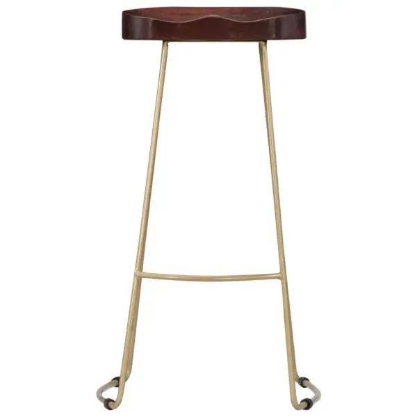 Mangopuidust baaripukid, 2 tk, pähkelpruun, messingitoonis metallraam, 45 x 40 x 78 cm – 4
