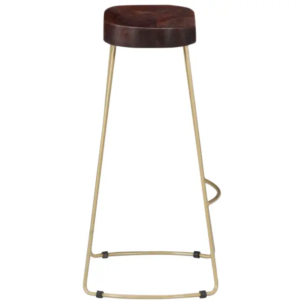 Mangopuidust baaripukid, 2 tk, pähkelpruun, messingitoonis metallraam, 45 x 40 x 78 cm – 5