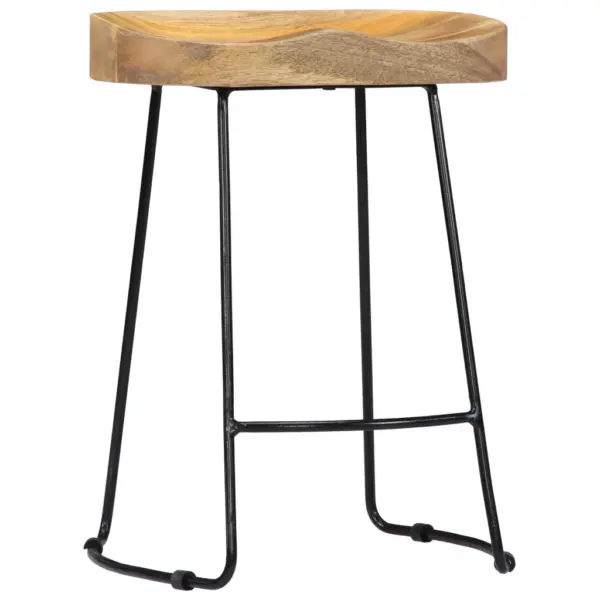 Mangopuidust baaripukid metallraamiga, 2 tk, pruun/must, 46 x 38 x 52 cm – 2
