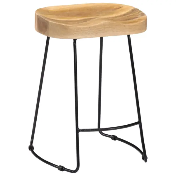 Mangopuidust baaripukid metallraamiga, 2 tk, pruun/must, 46 x 38 x 52 cm – 11