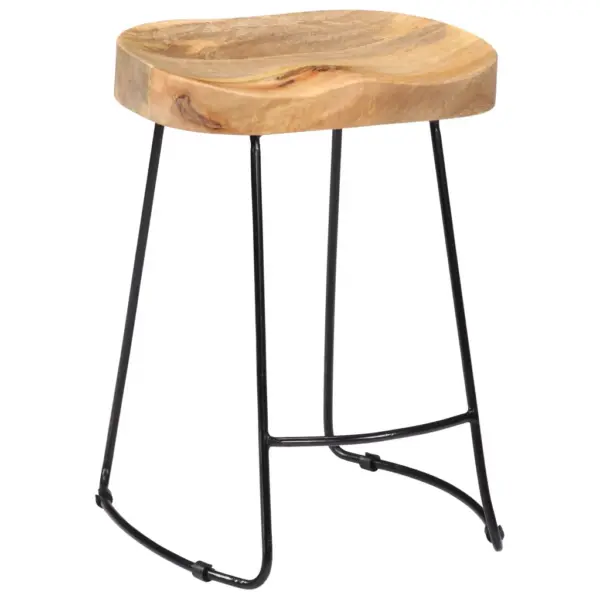 Mangopuidust baaripukid metallraamiga, 2 tk, pruun/must, 46 x 38 x 52 cm – 13