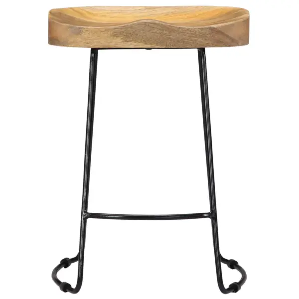 Mangopuidust baaripukid metallraamiga, 2 tk, pruun/must, 46 x 38 x 52 cm – 3