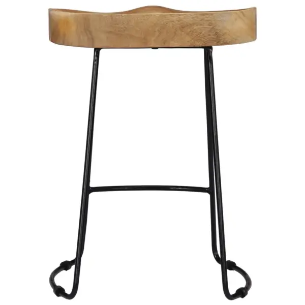 Mangopuidust baaripukid metallraamiga, 2 tk, pruun/must, 46 x 38 x 52 cm – 4