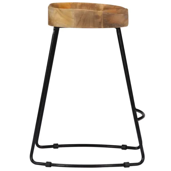 Mangopuidust baaripukid metallraamiga, 2 tk, pruun/must, 46 x 38 x 52 cm – 5