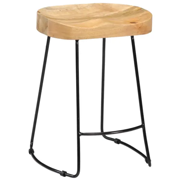 Mangopuidust baaripukid metallraamiga, 2 tk, pruun/must, 46 x 38 x 52 cm – 10