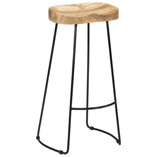 Mangopuidust baaripukid musta metallraamiga, 2 tk, pruun/must, 45 x 40 x 78 cm - 13
