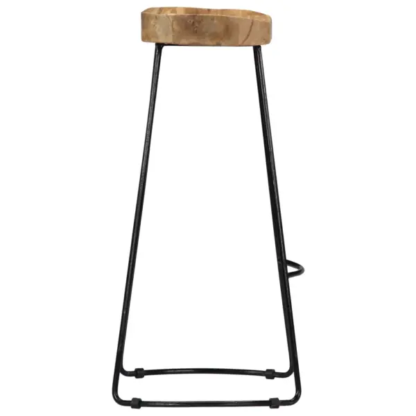 Mangopuidust baaripukid musta metallraamiga, 2 tk, pruun/must, 45 x 40 x 78 cm - 5