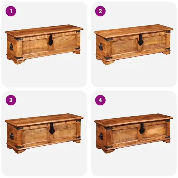 Mangopuidust hoiukast vahaviimistlusega, käsitsi valmistatud, 110 x 35 x 40 cm – 3