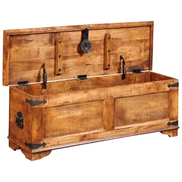 Mangopuidust hoiukast vahaviimistlusega, käsitsi valmistatud, 110 x 35 x 40 cm – 5