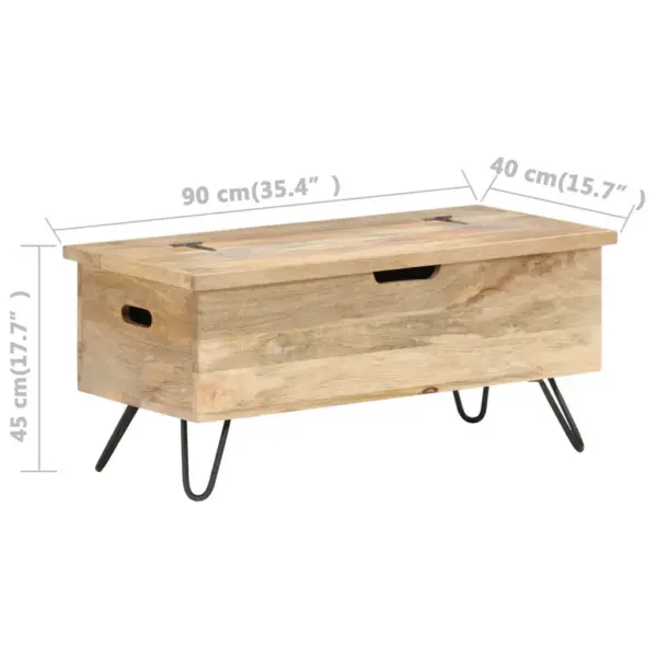 Mangopuidust hoiukirst terasjalgadel, 90 x 40 x 45 cm, pruun - 8