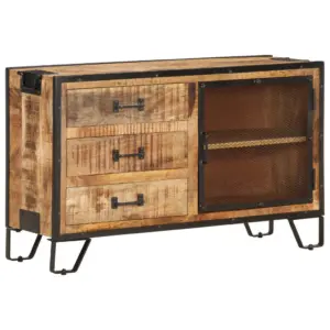 Industriaalstiilis mangopuidust puhvetkapp terasraamiga, 100 x 31 x 60 cm