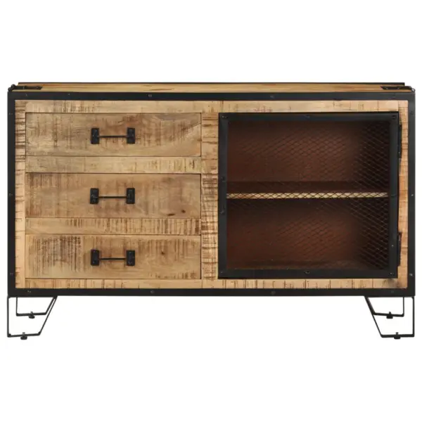 Industriaalstiilis mangopuidust puhvetkapp terasraamiga, 100 x 31 x 60 cm – 2