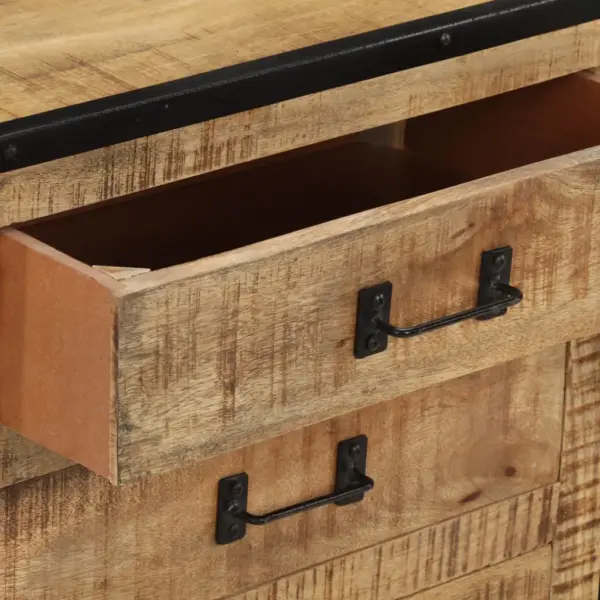Industriaalstiilis mangopuidust puhvetkapp terasraamiga, 100 x 31 x 60 cm – 8