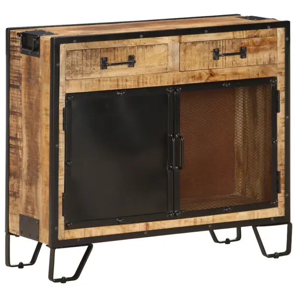 Industriaalstiilis mangopuidust puhvetkapp terasdetailidega, 80 x 31 x 71 cm – 13