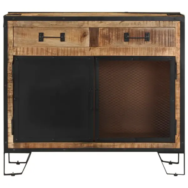 Industriaalstiilis mangopuidust puhvetkapp terasdetailidega, 80 x 31 x 71 cm – 4
