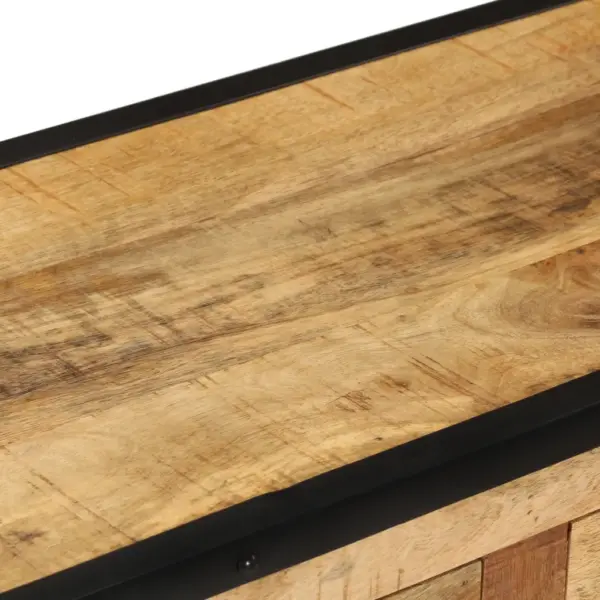 Industriaalstiilis mangopuidust puhvetkapp terasdetailidega, 80 x 31 x 71 cm – 8
