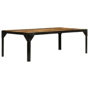 Tööstusliku stiiliga mangopuidust ja terasraamiga kohvilaud, pruun/must, 110 x 55 x 35 cm