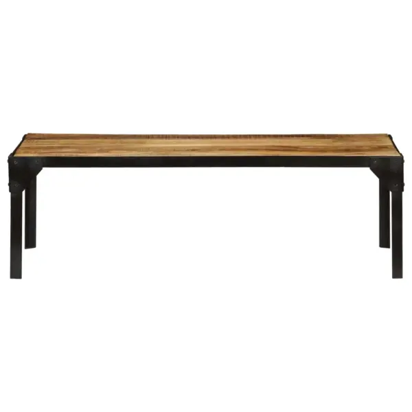 Tööstusliku stiiliga mangopuidust ja terasraamiga kohvilaud, pruun/must, 110 x 55 x 35 cm - 2