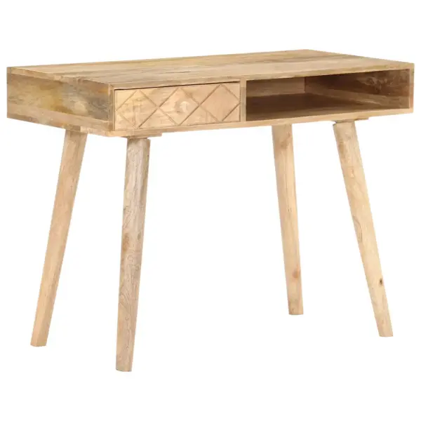 Mangopuidust jumestuslaud peegliga, pruun, 100 x 50 x 76 cm – 2
