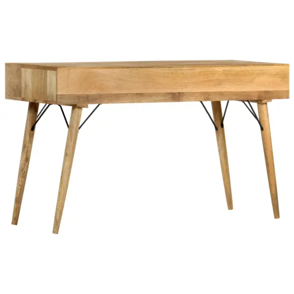 Kirjutuslaud 2 sahtliga, mangopuidust, 130 x 50 x 80 cm - 4