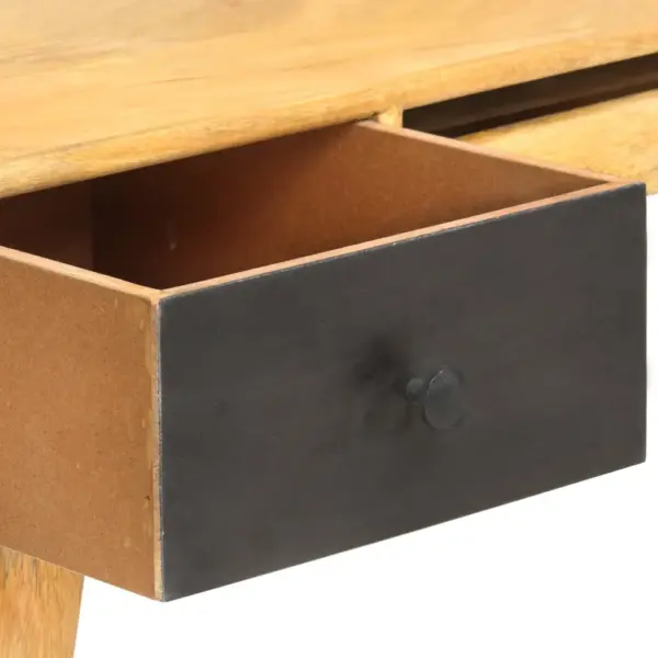 Kirjutuslaud 2 sahtliga, mangopuidust, 130 x 50 x 80 cm - 5