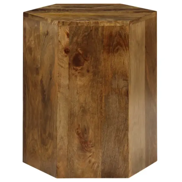 Kohvilauakomplekt 3 osa, mangopuit, pruun ja valge, suurim laud 44 x 50 cm – 5