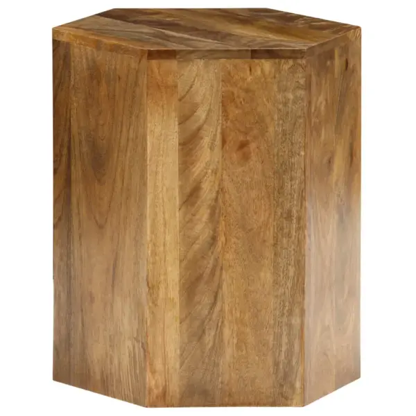 Kohvilauakomplekt 3 osa, mangopuit, pruun ja valge, suurim laud 44 x 50 cm – 6