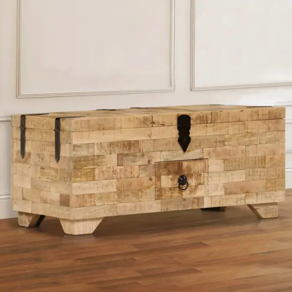 Mangopuidust kohvilaud hoiukirstuna, 3 panipaika ja sahtel, 80 x 40 x 35 cm – 9
