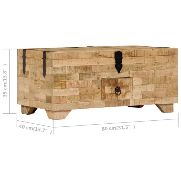 Mangopuidust kohvilaud hoiukirstuna, 3 panipaika ja sahtel, 80 x 40 x 35 cm – 10