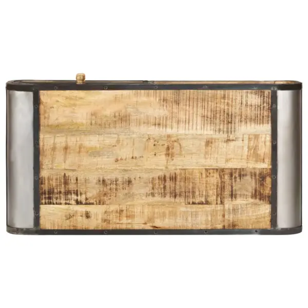 Mangopuidust ja metallraamiga kohvilaud kahe sahtliga, 100 x 50 x 35 cm – 4