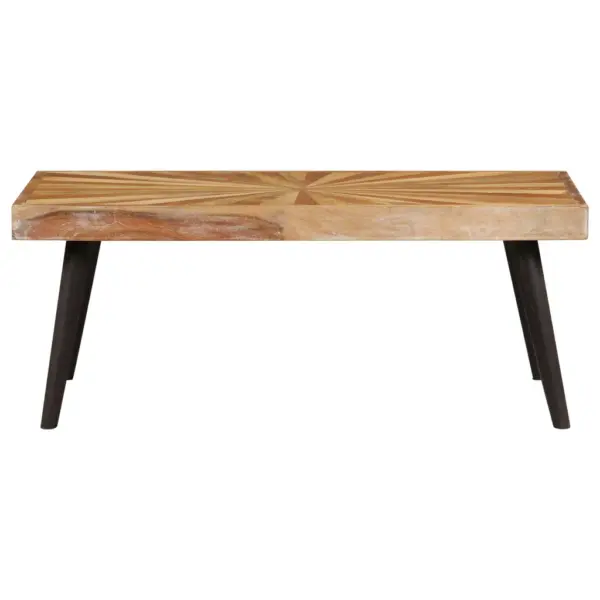Mangopuidust kohvilaud dekoratiivse mustriga, pruun, 90 x 55 x 36 cm – 2