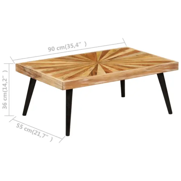 Mangopuidust kohvilaud dekoratiivse mustriga, pruun, 90 x 55 x 36 cm – 6