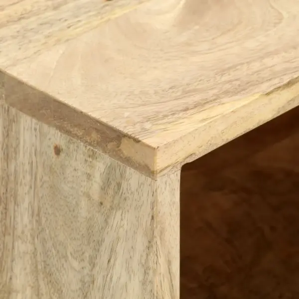 Mangopuidust kohvilaud sahtli ja riiuliga, pruun-valge, 90 x 50 x 40 cm – 4