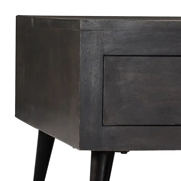 Mangopuidust kohvilaud sahtlite ja avatud riiuliga, pruun, terasjalgadel, 100 x 60 x 35 cm – 8