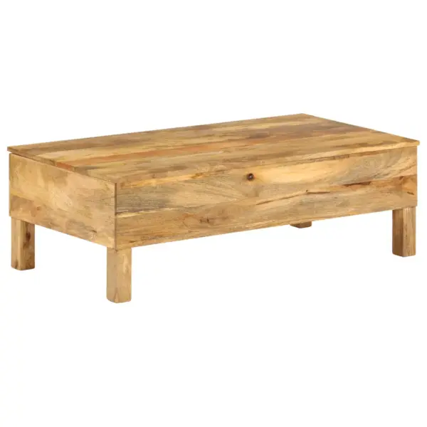 Mangopuidust kohvilaud tõstetava plaadiga ja hoiukastiga, 110 x 55 x 35 cm - 3